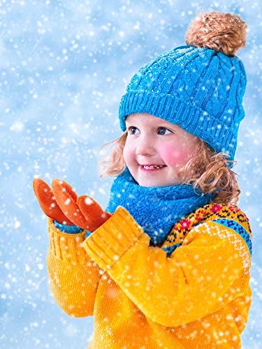 Boao 6 çift kış sıcak örme eldivenler eldiven streç eldivenler Noel partisi çocuklar yürümeye başlayan çocuk malzemeleri için