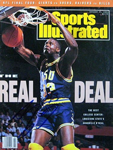 Shaquille O'NEAL LSU Kaplanları İmzalı Sports Illustrated dergisi 1/21/91