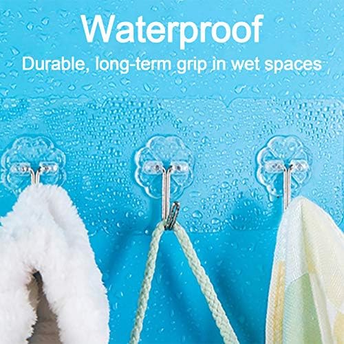 LİİBOT Şeffaf Yapıştırıcı ile 10 Paket PVC Duvar Kancaları Mutfak Banyo Tavanı veya Ofis Alanı için Su Geçirmez Ağır Hizmet Tipi