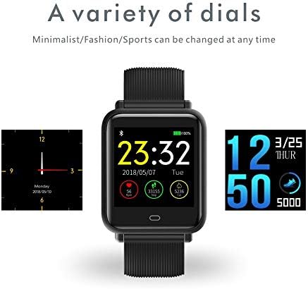 C güneşli Q9 Kan Basıncı Smartwatch (15 Gün Çalışma, Mesaj Ekranı, Çok Spor Modeli, HRM Kalp Hızı Su Geçirmez akıllı saat (Siyah)