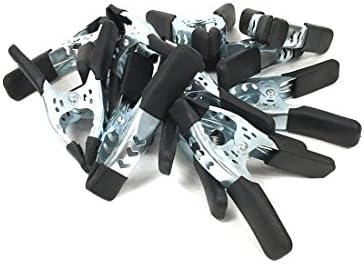 6 İnç Kelepçe Ağır Hizmet Tipi Metal Yay Kelepçeleri-Siyah PVC Kaplı (Siyah 12pc)