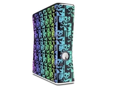 XBOX 360 Slim Dikey için Kafatası Denetleyicisi Gökkuşağı Çıkartma Stili Cilt