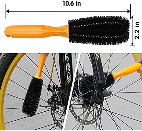 JunJıa 10 Pcs Bisiklet temizleme alet takımı, Bisiklet Temiz Fırça Kiti için Bisiklet Zinciri Lastik Dişli Bisiklet Köşe Leke