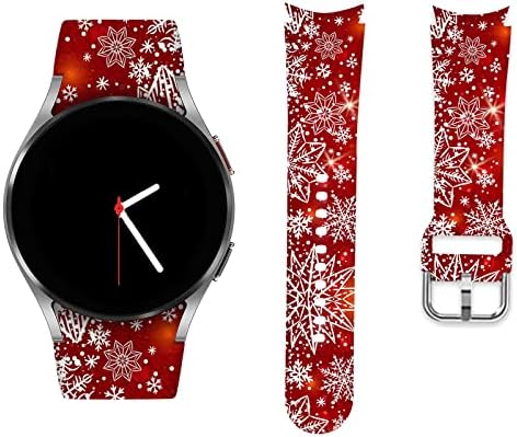 Kırmızı Kar Tanesi Band Spor Bantları ile Uyumlu Galaxy Watch3 45mm, dişli S3 Klasik, Galaxy İzle 46mm Yumuşak Silikon Kayış
