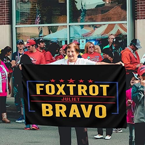 Vintage Foxtrot Juliet Bravo - Hala Yasal İken Düşünün Bayrak 3x5 Amerikan Bayrağı Açık Tek Taraflı Afiş Siyah