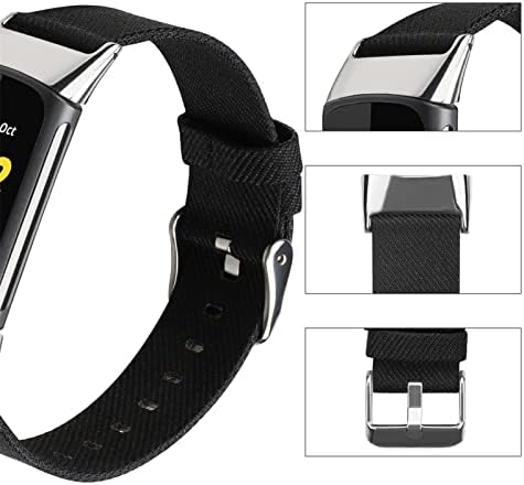FFENFEI Elastik Watch Band Fitbit Şarj 5 için Uyumlu, Moda Tuval Kayışı Spor Smartwatch Kayış Bilezik Renkli Tuval Kayışı Yedek