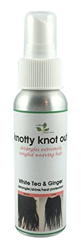 Knotty Knot Out saç uzatma Detangler saç parlaklık ısı koruyucu silikon sprey beyaz çay ve zencefil kokusu 2 oz-sızdırmaz şişe