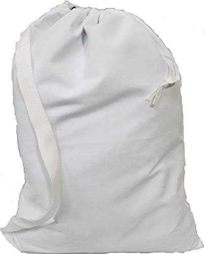 Owen Dikili Beyaz Kanvas Çamaşır Torbası 22x28 Omuz Askılı-Made in USA
