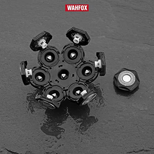 WAHFOX 7D Süngü Yükseltme 7 Kafaları Elektrikli Tıraş Makinesi Kel Kafa Tıraş Makinesi Yedek Bıçakları, 7 Kafaları Sakal Kesici