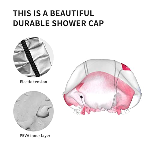 Komik Piggy Baskılı Çift Su Geçirmez duş bonesi, Kadınlar İçin duş bonesi Kullanımlık Su Geçirmez duş boneleri Yıkanabilir ve