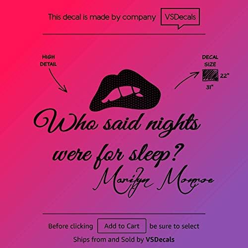 Duvar Çıkartmaları Vinil Decal Sticker İfadeler Marilyn Monroe Alıntı Kim Dedi Nights Vardı Uyku Yatak Odası Dekor Oturma Odası
