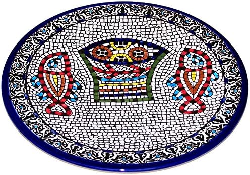 Tabgha-Somun ve Balık Mucizesi Ermeni Seramik Tabak-Büyük (11 inç veya 27 cm) - Asfour Outlet Markası