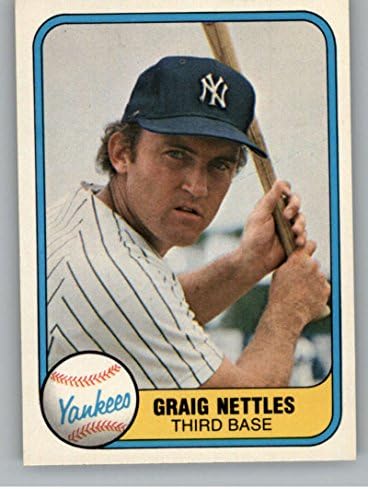 1981 Fleer 87B Graig on Front Graig Nettles New York Yankees COR Resmi MLB Ticaret Kartı Ham (ESKİ MT veya Daha iyi) Durumda