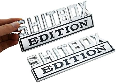 2X Büyük Boy SHİTBOX Edition Amblemler Kamyon Dış Rozeti 3D Sticker Tabela Değiştirme için GMC Chevy Araba Kamyon Evrensel Çıkartmalar