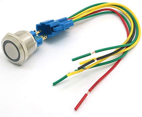 WİNGONEER 22mm Anlık Anahtarı Push Button Anahtarı 12 V DC Melek Göz LED Su Geçirmez Paslanmaz Çelik Yuvarlak Llight Anahtarı-Kırmızı