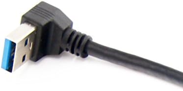 WAWPI USB 3.0 Dik Açı 270 Derece Uzatma Kablosu Erkek Dişi Adaptör Kablosu, Uzunluk: 24 cm