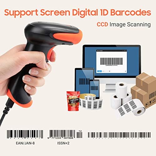 Tera 1D Kablolu Barkod Tarayıcı CCD Barkod Okuyucu USB Doğrusal Barkod Tarayıcı Hızlı ve Hassas Tarama için Ekran Ödeme Pos Modeli