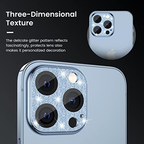 iPhone 13 Pro için Tensea-iPhone 13 Pro Max Kamera Lens Koruyucu, Temperli Cam Kamera Kapağı Ekran Koruyucu Aksesuarları, Alüminyum