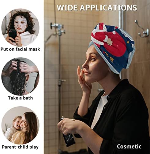 Saç Havlu Wrap Lüks Anti-Bukle Hızlı Kuru Saç Kurutma Türban, Ultra Yumuşak ve Çabuk Kuruyan Emici Mikrofiber Banyo Saç Kap Tüm