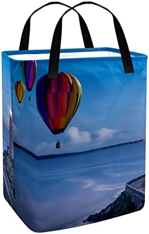 DJROW Giysi Sepeti Deniz Feneri ve Sıcak Hava Balonu Büyük depolama kutusu Depolama Sepeti Giysi Çamaşır Sepeti Oyuncak depolama