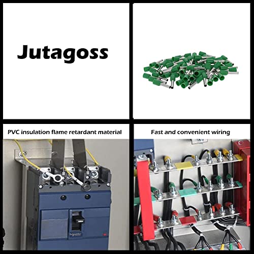 Jutagoss Sıkma Pin Terminali,VE4009 Yalıtımlı Tel Yüksük Konnektörler AWG12/4mm2 Yeşil Tel Bağlayıcı 1,000 Adet