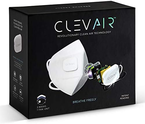 Fan üniteli Clevair Mask 3 kutu seti, tekrar kullanılabilir ve şarj edilebilir