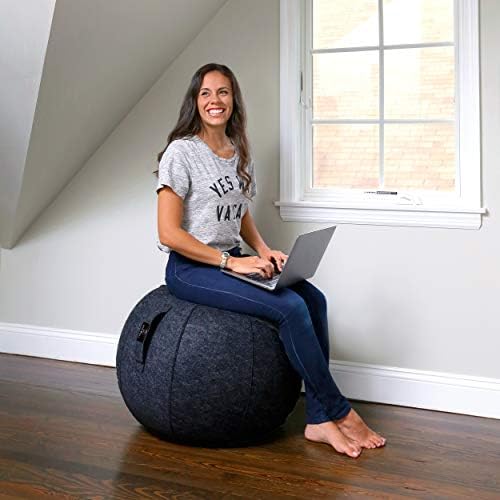 ProBody Pilates Yoga Topu Sandalye-Ev veya Ofis için Egzersiz Topu Sandalye, Yoga Topu Kapaklı Denge Topu Sandalye, Çekici Kapaklı