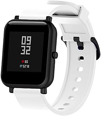 Bilek Kayışı Silikon Spor Kayış ıçin Xiaomi Huami Amazfit Bip akıllı saat 20MM Yedek Bant Bilezik Akıllı Aksesuarları (Beyaz)