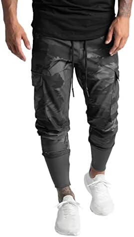 HONGJ Konik Pantolon Mens için, Bahar Patchwork Camo Kargo Jogger Pantolon Moda Streetwear Casual Koşu Sweatpants