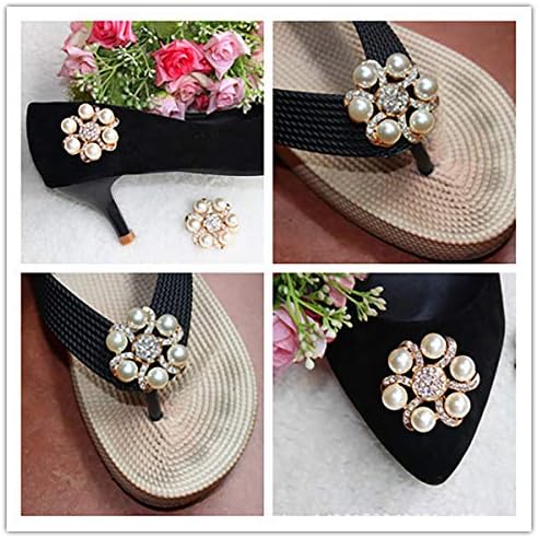 Fodattm 2 Set Çıkarılabilir Sparkle Rhinestone Kristal Ayakkabı Klipler Çiçek Ayakkabı Toka Ayakkabı Dekorasyon Charms Elbise