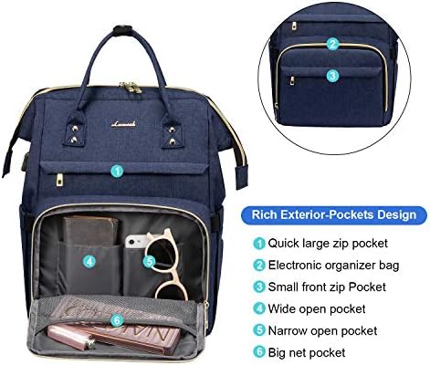 Laptop Sırt Çantası Kadın Öğretmen Sırt Çantası Hemşire Çantaları, 15.6 İnç Bayan İş Sırt Çantası Çanta Su Geçirmez Anti-hırsızlık
