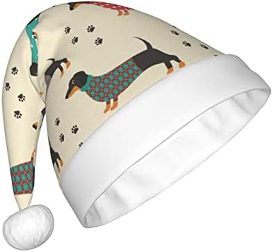 1 Adet Noel Şapka,Giysi ve Köpek Baskılar Dachshunds Santa Şapka, Noel Şapka, Yeni Yıl Şenlikli Parti, Noel Santa Şapka, Parti