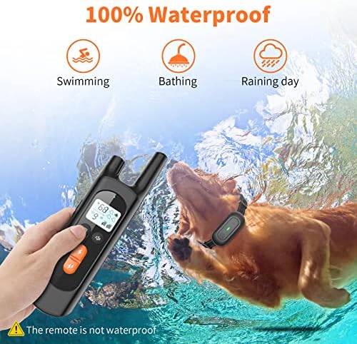 Köpek Eğitim Yaka, Şok Yaka ile Köpekler için Uzaktan aralığı 2600Ft, Su geçirmez Şarj Edilebilir Köpek Yaka ile Titreşim, Bip,