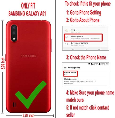 Samsung A01 Kılıfı, Circlemalls-Samsung Galaxy A01 Telefon Kılıfı, [Galaxy A01 Çekirdeğine Uymuyor] [Temperli Cam Ekran Koruyucu