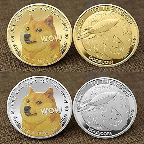 TENKY 4 pcs 2021hatıra parası Shiba Inu Sınırlı Sayıda Doge Sikke, kabartma Madalyon Altın Metal Rozeti Sanal Sikke Renk
