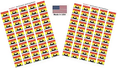 Made in USA! 100 New Brunswick 1.5 x 1 Kendinden Yapışkanlı Bayrak Çıkartmaları, İki Yaprak 50, 100 New Brunswick Etiket Bayrakları