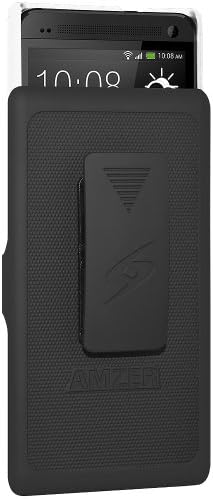 HTC One için Sert Kabuklu Kılıf ve Kılıf Kapaklı Amzer AMZ95502 Shellster Combo-Perakende Ambalaj-Siyah / Beyaz