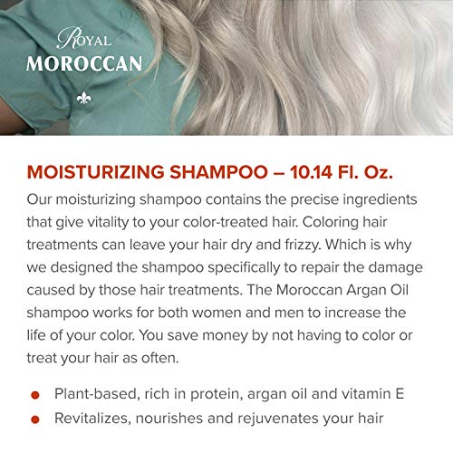 Nemlendirici Şampuan | Kuru Saç şampuanı için Renk Tedavi ve Kıvırcık Saç / Kraliyet Fas Argan Yağı Saç Ürünleri | (300 ml 10.14