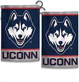 NCAA Üniversitesi Connecticut UCONN Huskies 12.5 x 18 İnç 2 Taraflı Bahçe Bayrağı Logosu