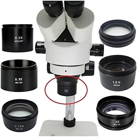 Mikroskop Aksesuarları Kiti 0.5 X Mikroskop Eki için Zoom Stereo Mikroskop Konu Çapı M48x0.75 0.3 X 0.75 X Mikroskop Slaytlar