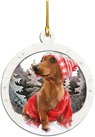 Dalıbaı Noel Ağacı Asılı Köpek Yuvarlak Ahşap Işaretleri Güzel Kişiselleştirilmiş Pet Köpek Kolye Etiketi Köpek Evi Kapı Dekorasyon