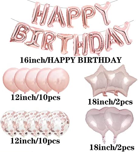 Tatlı 15th Doğum Günü Süslemeleri Parti Malzemeleri, Gül Altın Numarası 15 Balonlar, 15th Folyo Mylar Balonlar Lateks Balon Dekorasyon,