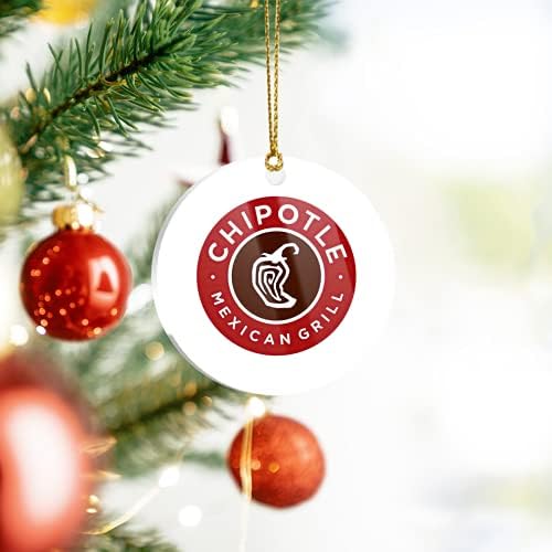 Süsler Noel Ağacı Chipotle Dekor Logo X-mas Ev Akrilik Daire Ağacı Süsler için, Olaylar, Parti Dekorasyon, tatil