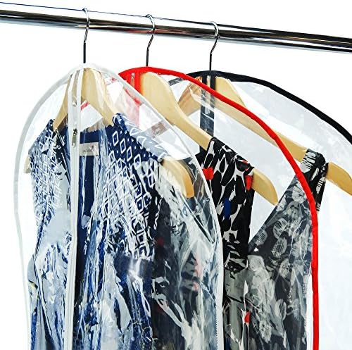Hangerworld 3 Temizle 72 inç Showerproof Uzun Elbise Elbise Konfeksiyon Koruyucu Çanta ile Karışık Renk Düzeltir