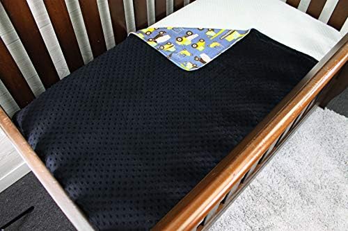Bebek Battaniyesi-Siyah Minky Noktalı Sarı Ağır Ekipman