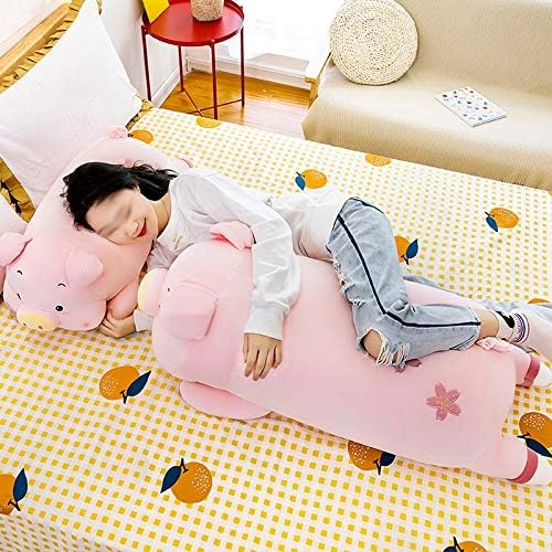 WPYYI Sevimli Pembe Domuz Yastık Domuz Uzun Yastık bebek yatağı Süper Yumuşak Sevimli Uyku Bebek Kız (Boyut: 100 cm)