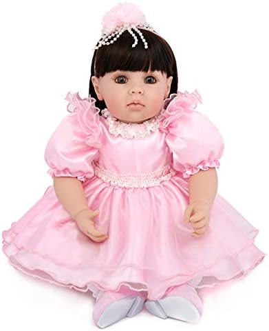 NPKdoll 20 İnç Reborn Baby Doll Gerçekçi Simülasyon Sevimli Kız 50 cm, yumuşak Simülasyon Silikon Vinil Malzeme, güzel Oyuncak