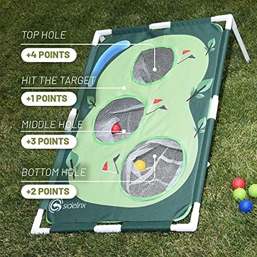 Sidelinx Golf Cornhole Seti-Golf Yard Oyunu-Hem İç hem de Dış Mekan için Yonga Uygulama Seti-Erkekler için Mükemmel Golf Hediyesi