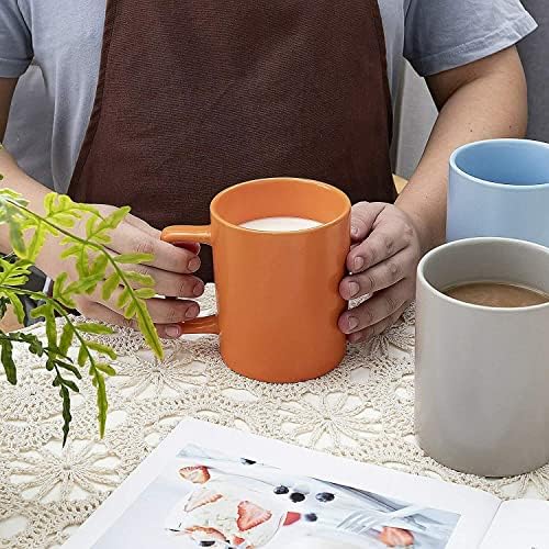 Modern Mat Seramik Kahve Kupaları 4 Çay Seti, Latte Kupalar 16 OZ Pastel