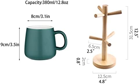 6 Set Kupa Kupa Ağacı İle Seramik Kupalar İçin Kahve Çay Ve Kakao Espresso Süt Kadınlar İçin Ev ve Mutfak Kupa Bulaşık Makinesi